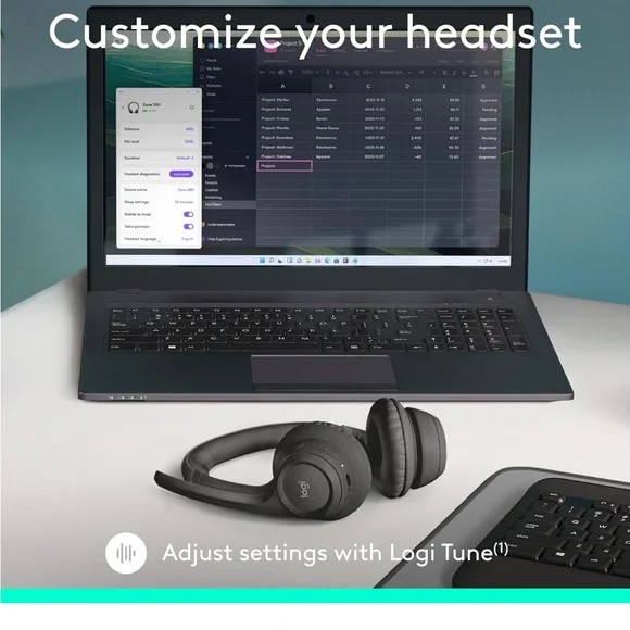 Logitech H600 Wireless Over-Ear Headset – Black – NEW - Picture 9 of 11